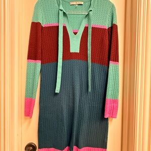Trina Turk Teal Knit Sweater Dress